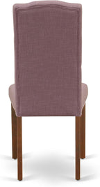 East West Furniture NOCE3-MAH-10 3 Piece Small Dinette Set Contains a Rectangle Butterfly Leaf Dining Table and 2 Dahlia Linen Fabric Upholstered Chairs, 32x54 Inch, Mahogany