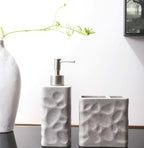 Hymmah Bathroom Accessories Set,Toothbrush Holder,Farmhouse Bathroom Decor,4 Pcs Resin Gift Set Apartment Necessities, Contain Toothbrush Cup,Soap Dispenser,Soap Dish,Tumbler