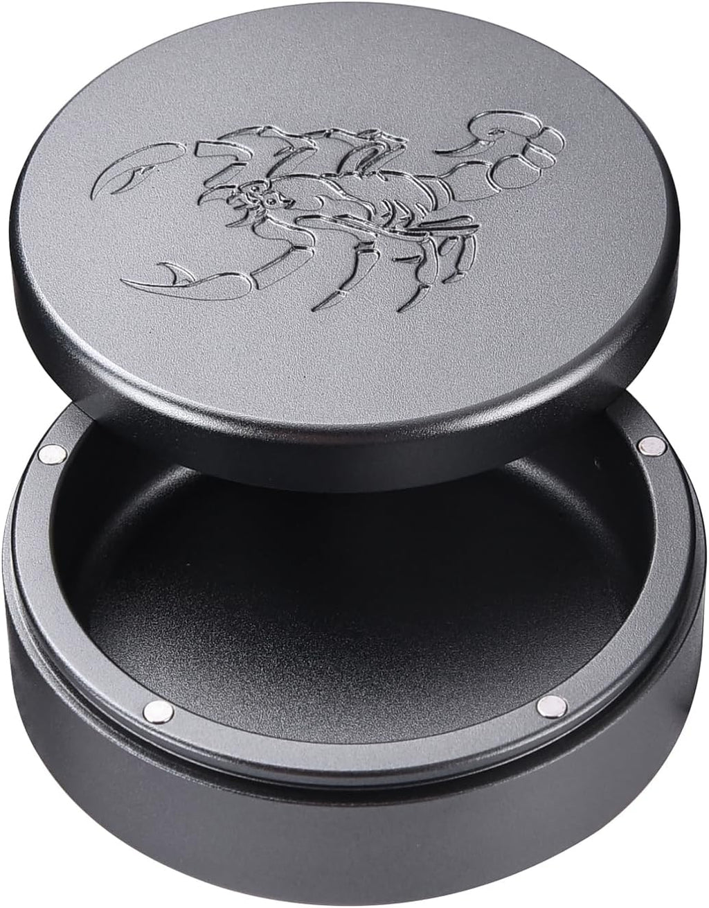 2.5inchBEIJIATE Magnetic Metal Can, Holder, Metal Container, Carved Tin with Magnetic Closure, Aluminum Container, Slim Pouch Can, zyn metal can,zyn container Storage Box (Gray)