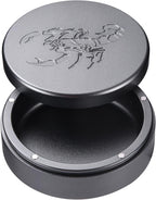 2.5inchBEIJIATE Magnetic Metal Can, Holder, Metal Container, Carved Tin with Magnetic Closure, Aluminum Container, Slim Pouch Can, zyn metal can,zyn container Storage Box (Gray)