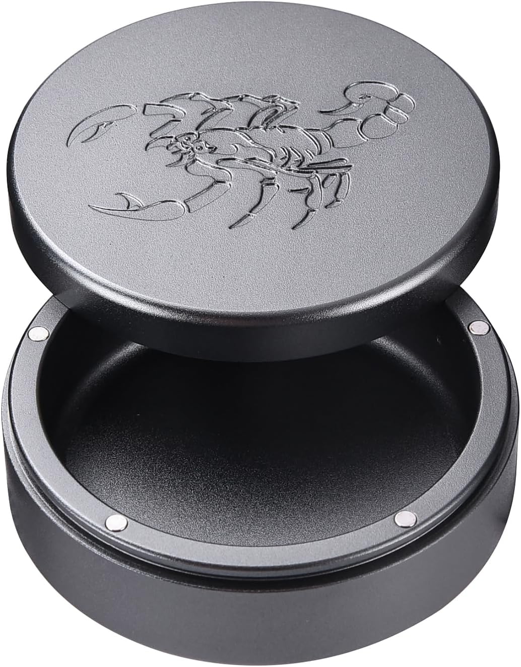 2.5inchBEIJIATE Magnetic Metal Can, Holder, Metal Container, Carved Tin with Magnetic Closure, Aluminum Container, Slim Pouch Can, zyn metal can,zyn container Storage Box (Gray)