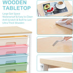 Rolling Storage Cart with Drawers,Utility Cart With 8 Drawers and Wooden Tabletop,Rolling Drawer Cart,Storage Drawer Cart for Living Room,Classroom,Bedroom,Bathroom,Dorm,Office,Rainbow