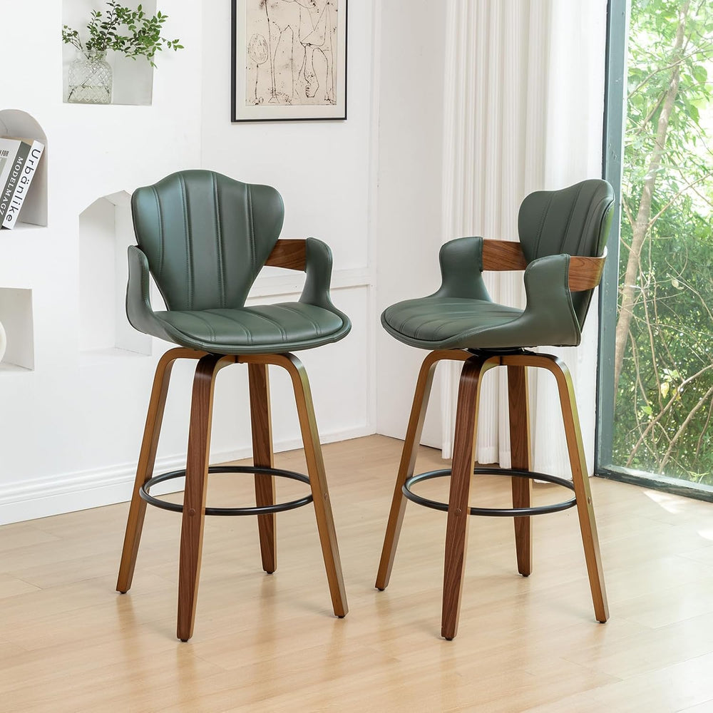 24.8" Swivel Bar Stools Set of 3,Mid Century Modern Counter Height Bar S...