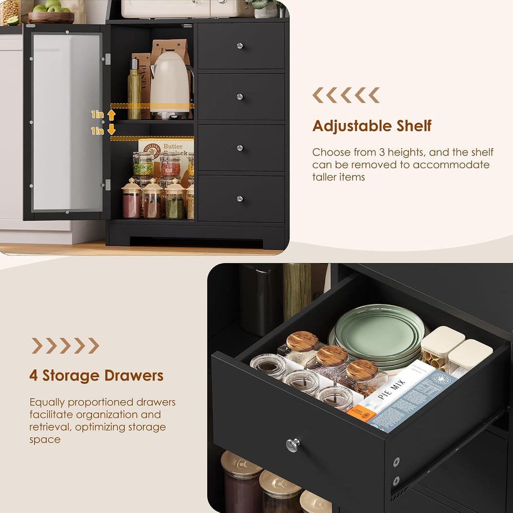 BOTLOG 64'' Kitchen Pantry Storage Cabinet, Tall Kitchen Storage Cabi...