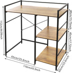 3 Tier Washing Machine Shelf, Over The Washer and Dryer Storage Shelves Space Saving Shelving Units Drying Organizer Stand with Side Racks for Laundry Room Apartment Bathroom (Black, Brown)