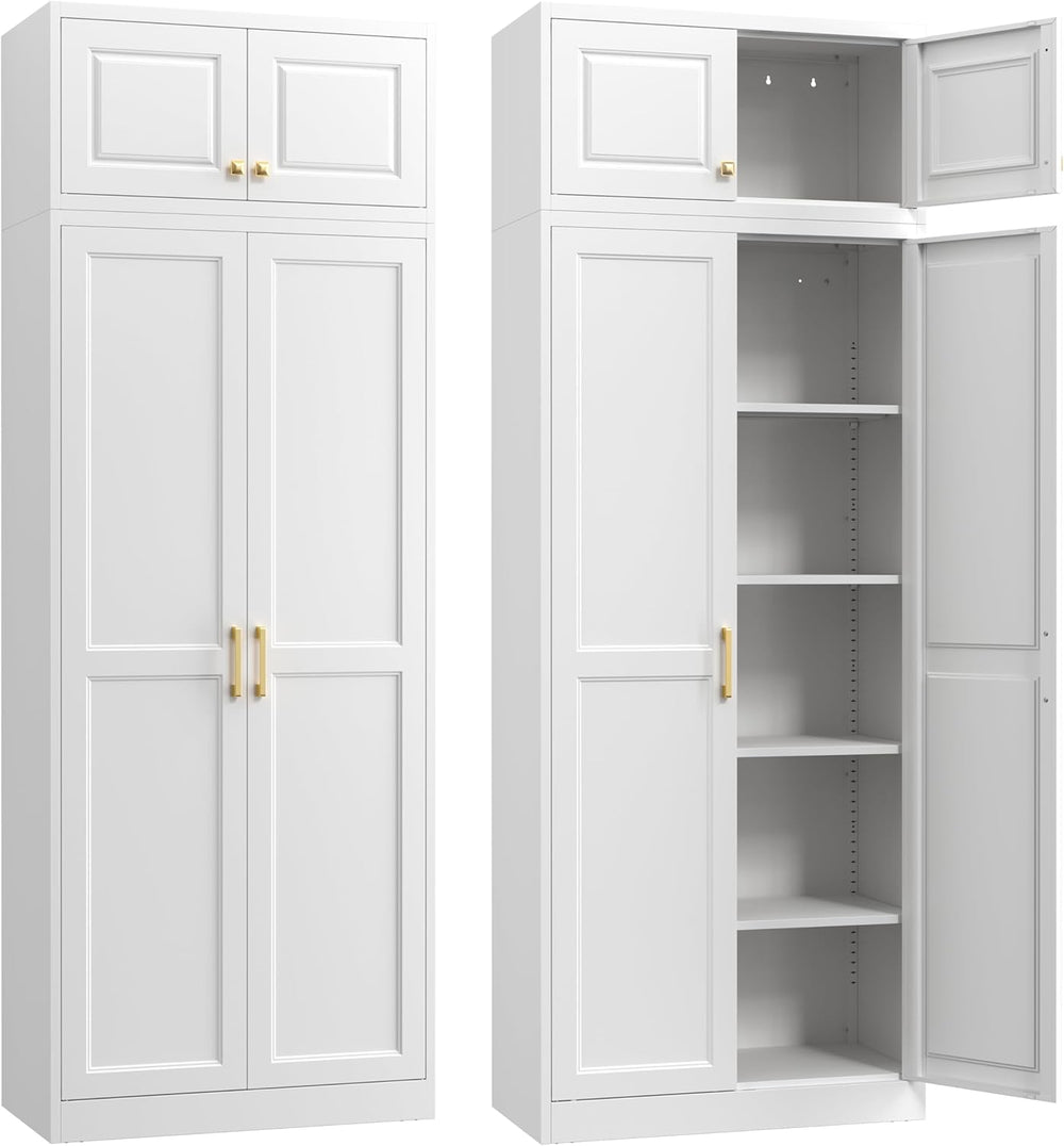 Steeloong86“ Kitchen Pantry Cabinet,Metal Storage Cabinets with Doors and 4 A...