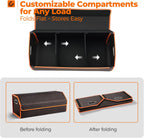 Car Organizers and Storage - Trunk Organizer for Suv Car,Car Trunk Leather Storage Box,Extra Large,Magnetic Lid,Collapsible and Adjustable