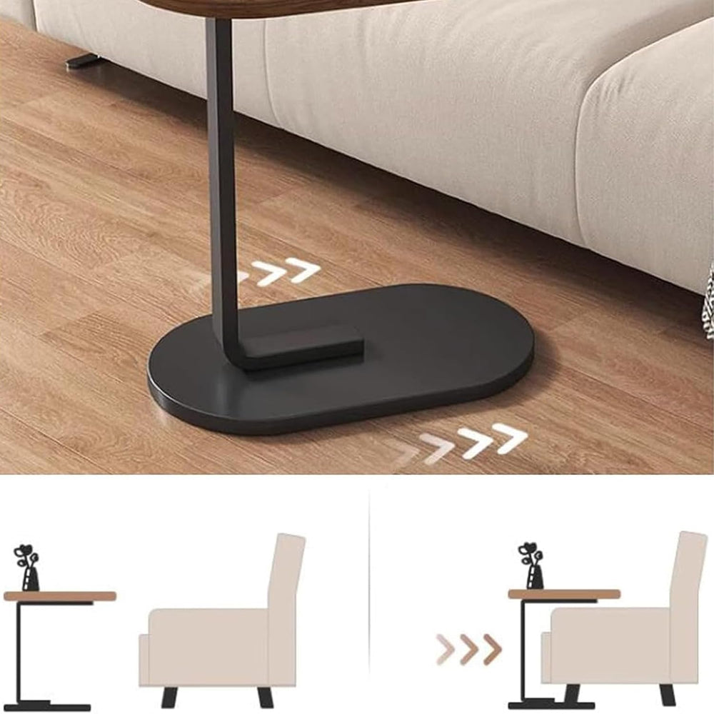 Small Side Table End Table, C-Shaped Wood Coffee Table TV Tray for Eating Cou...