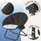 Urban Lifestyle Colorblock Micromink Saucer™ Chair with Black Legs, Black/White