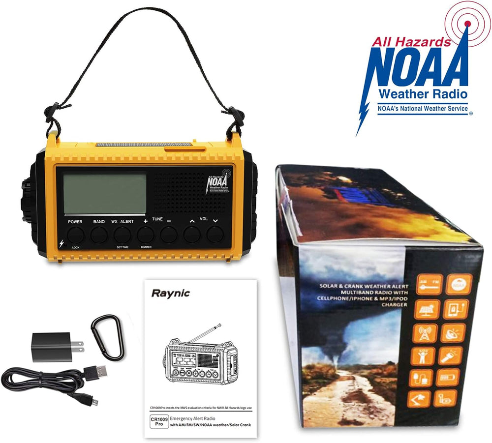 Raynic Emergency Radio, 5000mAh/18500mWh Weather Radio, Solar Hand Crank Radi...