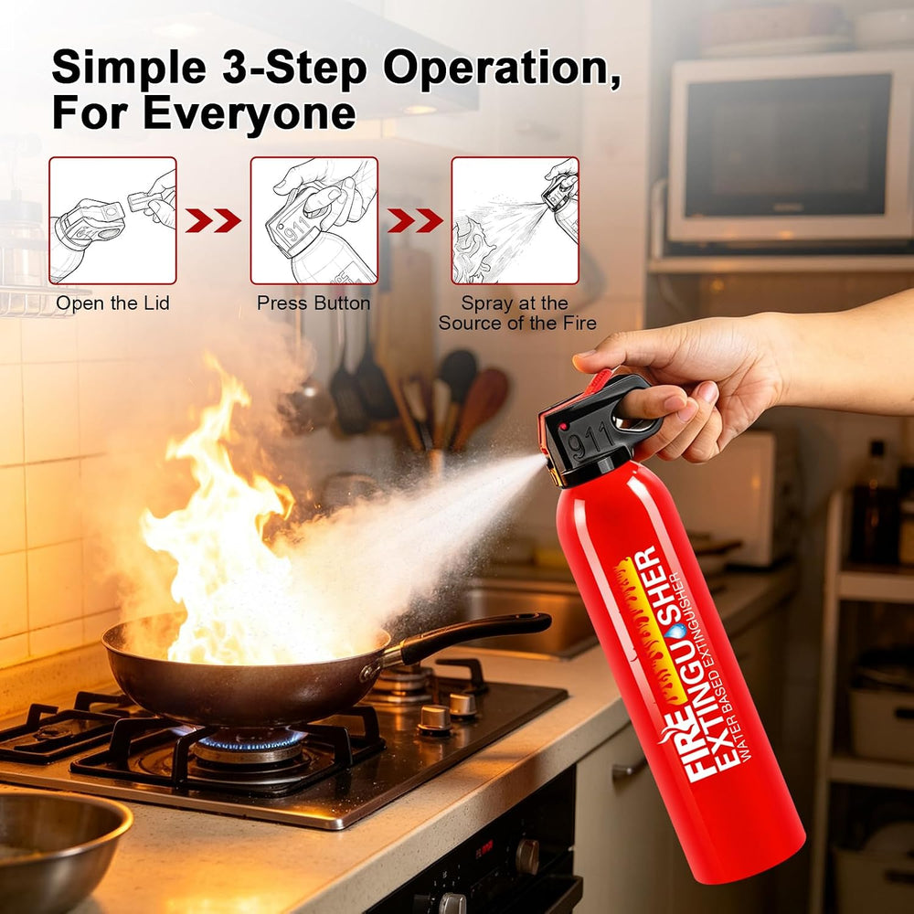 6 Pack Fire Extinguisher for Home Kitchen Car and Grill with Mount
