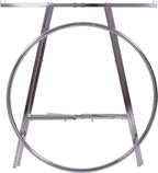 Econoco 42-Inch Folding Round Garment Rack, Adjustable 46–66″ Height Retail Display, Chrome Finish