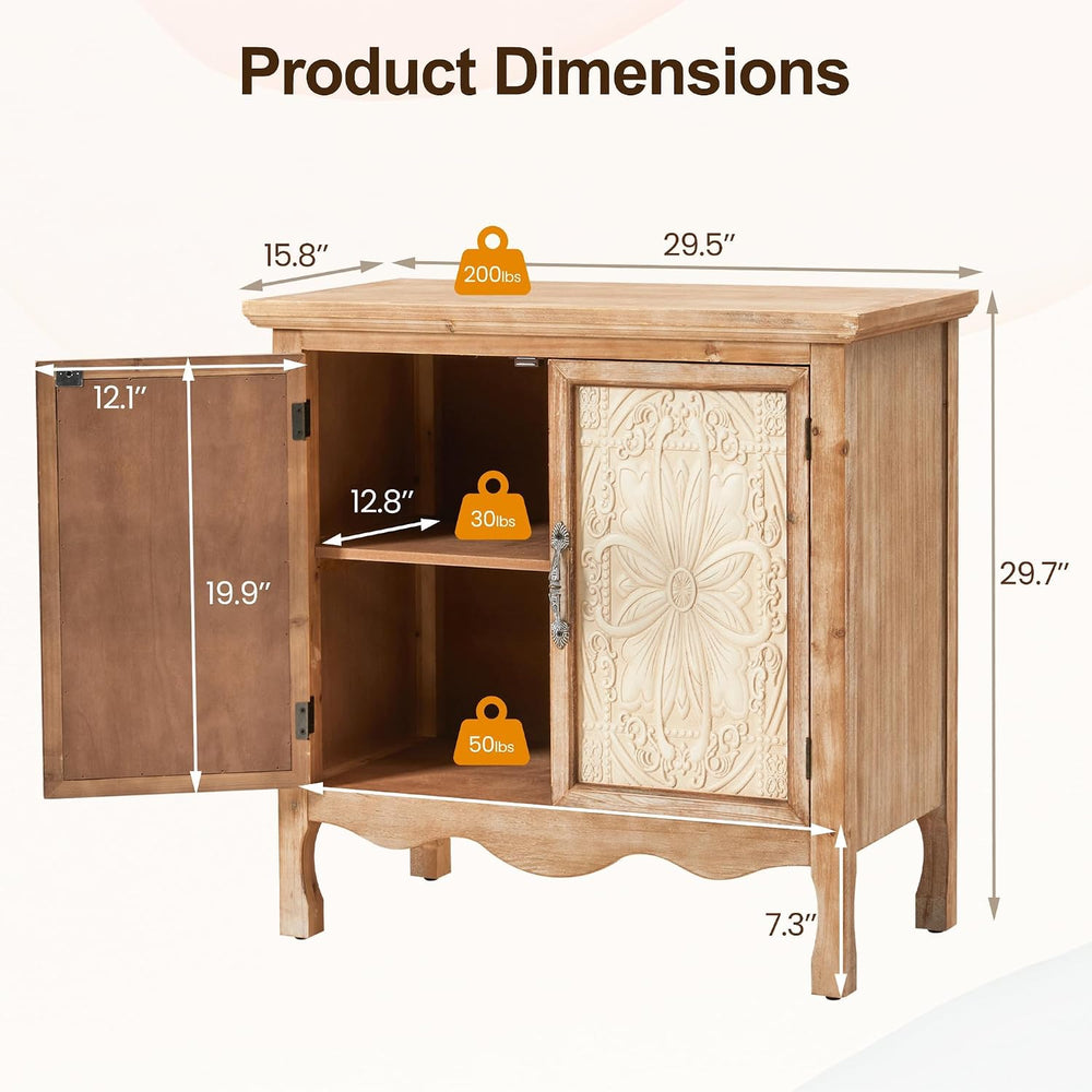 RoyalCraft Sideboard Buffet Kitchen Storage Cabinet, Solid Wood Credenza Acce...