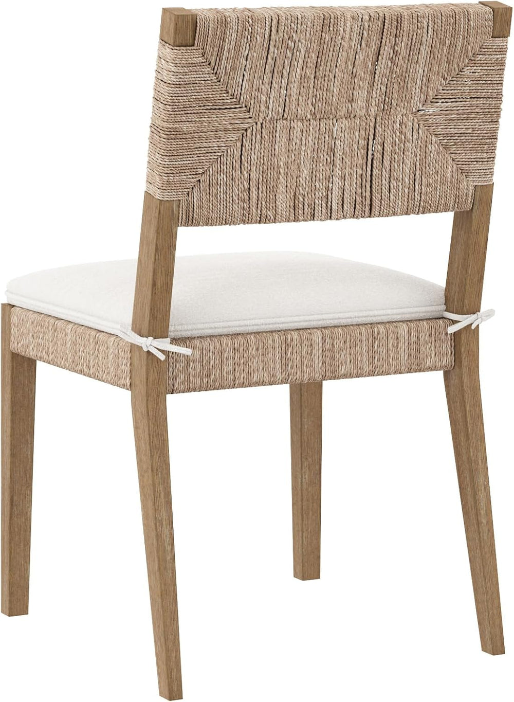 Nathan James Beacon Boho Dining Chair, Boucle Dining Chair with Seagrass Acce...