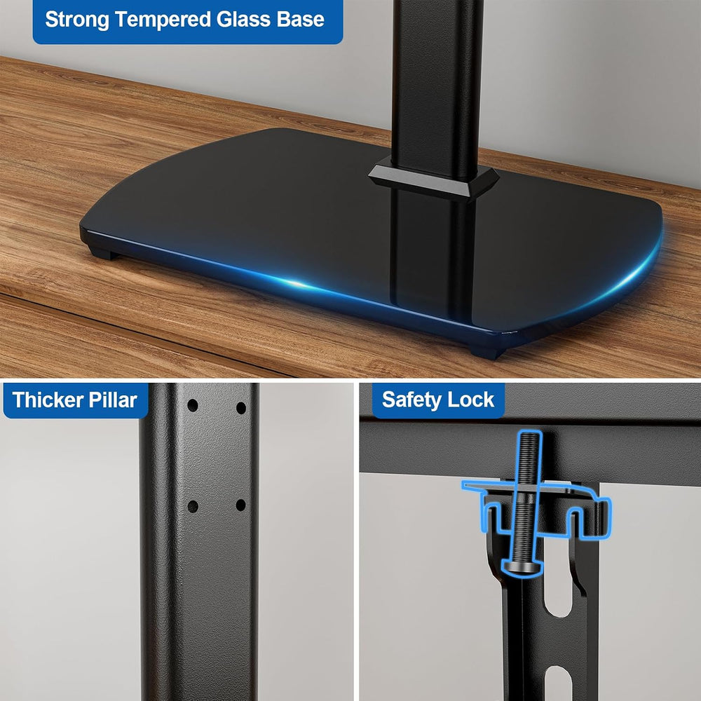 Universal TV Stand for 27-60 Inch TVs with Swivel Mount, Height Adjustable Ta...