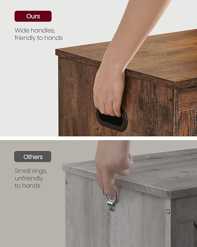 VASAGLE Storage Chest, Storage Trunk with 2 Safety Hinges, Storage Bench, Sho...