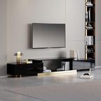homary Extendable TV Stand, Modern Entertainment Center with Drawers, Adjustable Length Media Console for Living Room Bedroom (Black)