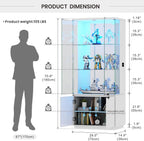 Lvifur 71” Glass Display Cabinet with Lights and Human Body Sensor - White | Pop-Up 4mm Tempered Glass Door; Safety Lockable Keys; Adjustable Lights; 6 feet Tall; Ample Storage Space; Durable Material