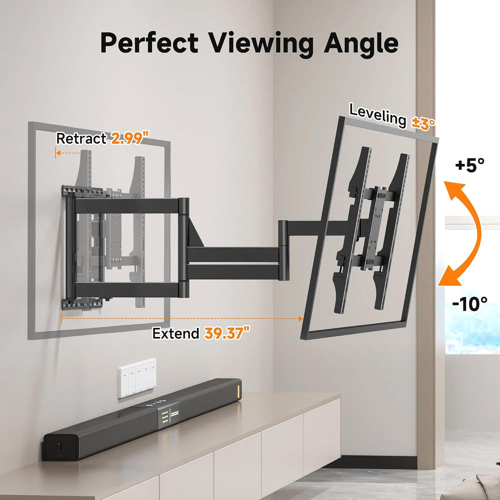 XINLEI Long Arm TV Wall Mount for Most 32-84 Inch TVs, 40” Extension Full Mot...