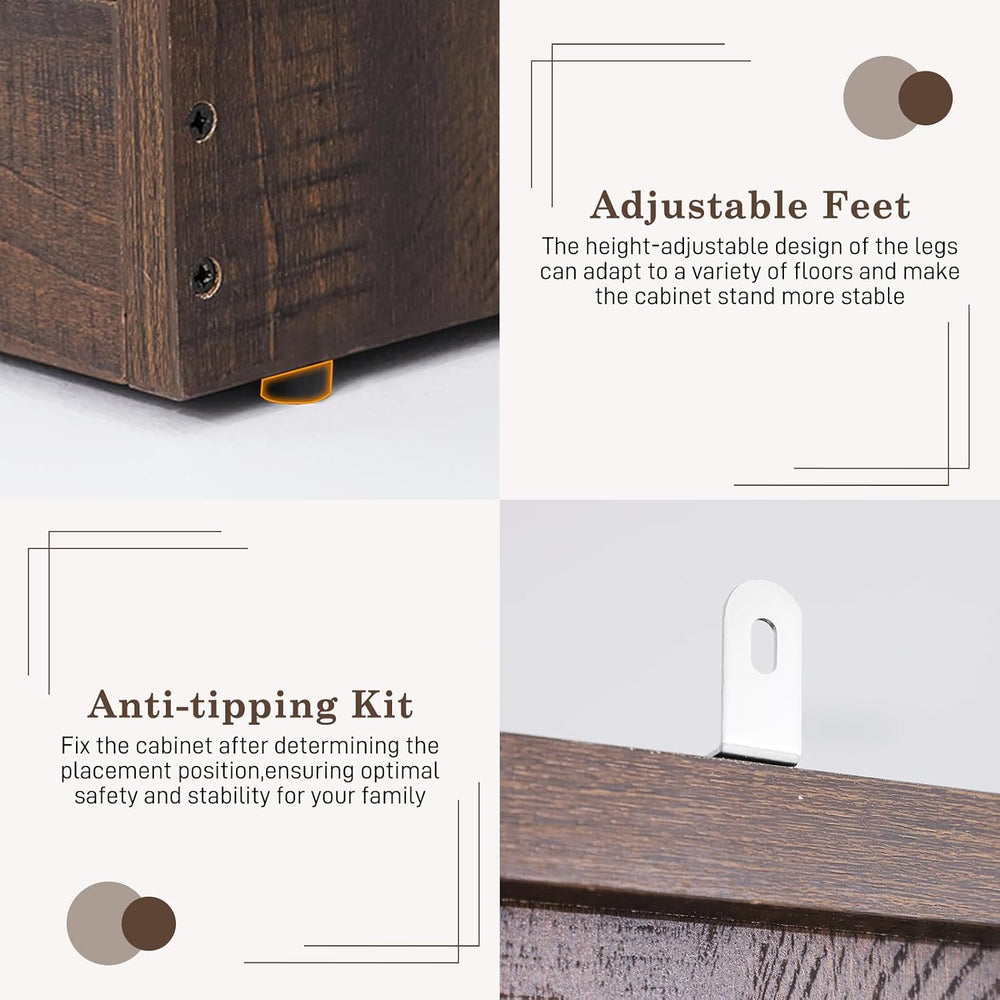 Farmhouse 2 Doors Armoire Wardrobe Closet w/ Folding Sliding Barn Door and Li...
