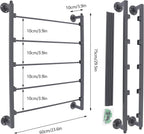 5 Tiers Display Tie & Scarf Rack, Wall Mounted Ribbon Rack Organizer Holder for Wrapping Paper Scarf Tie Belt Towel Pants, Scarves Hijab Stand for Retail Store,Home,Craft Room,Florist, Bedroom