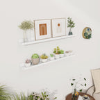 Axeman 30 Inch White Floating Shelves for Wall | Picture Ledge Shelf Set of 2 | Rustic Picture Shelf for Wall with Ledge | Floating Shelves with Lip | Photo Ledge Shelves for Books Album Records