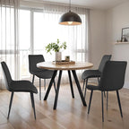 Dining Chairs, Modern PU Leather Dining Room Chair with Sturdy Metal Legs, Upholstered Seat Dinner Chairs Accent Side Chairs for Indoor Kitchen Living Room (Black, Set of 4)