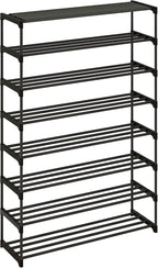 Calmootey 8-Tier Shoe Rack, Tall Large Capacity 40 Pairs Shoes Storage Organizer, Stackable Wide Shoe Shelf for Entryway, Hallway, Black