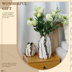 White and Gold Ceramic Vase for Home Decor Modern Decorative Vase 10.7in | Modern pampas grass vase for white and gold home decor perfect centerpiece for living room entryway bedroom and office table