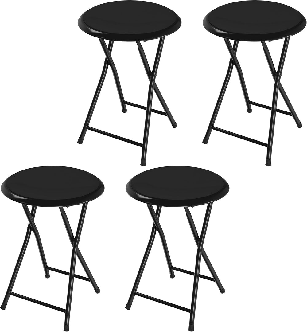 Folding Stool - Portable Backless 18” Stool with 225lb Capacity Set of 4