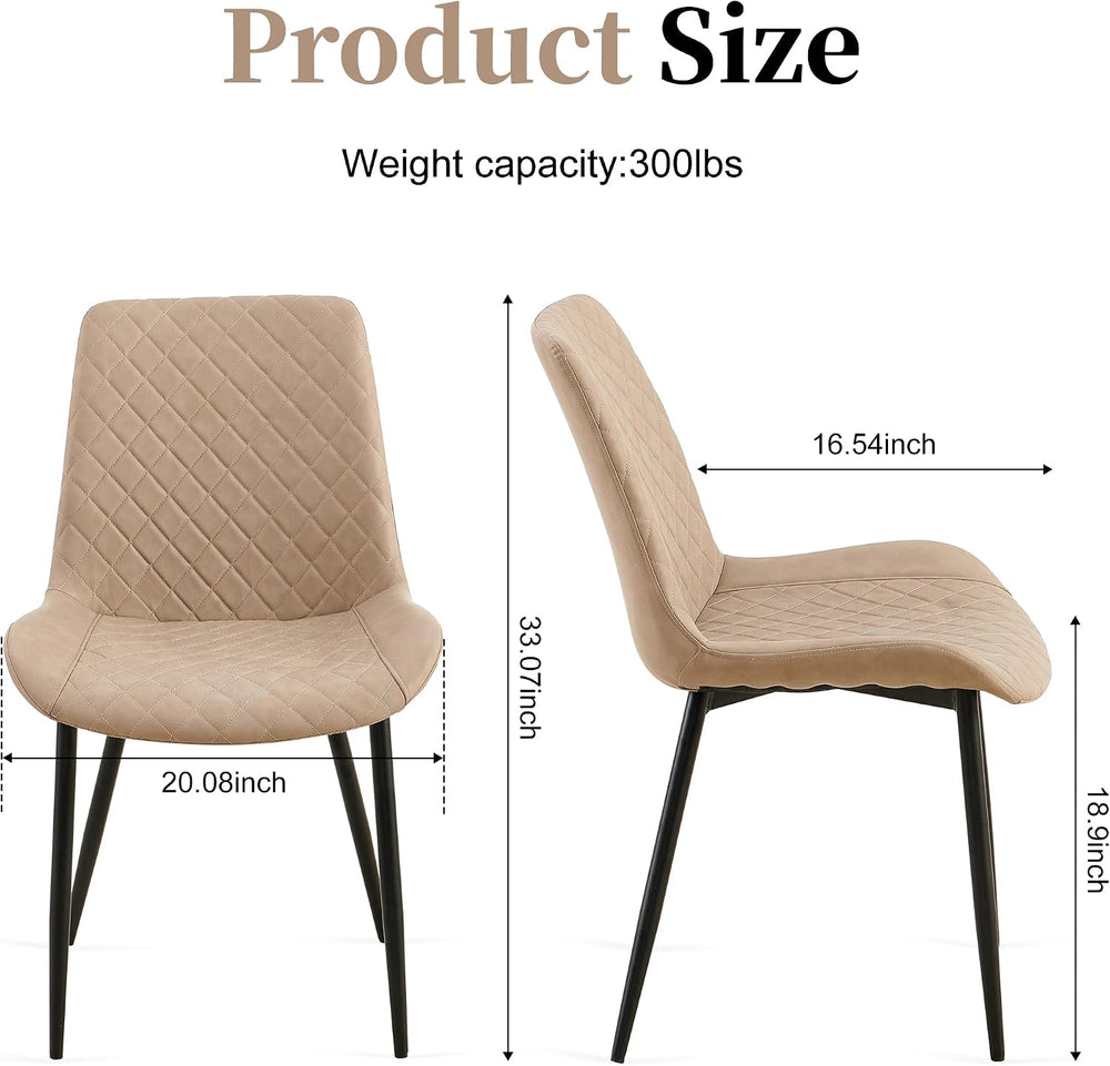 Dining Chairs Set of 4, Modern Upholstered Faux Leather Dining Room Chairs wi...