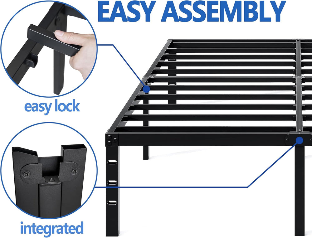 NEW JETO Metal Bed Frame,Full Size Bed Frame with Storage Space,12 Inch