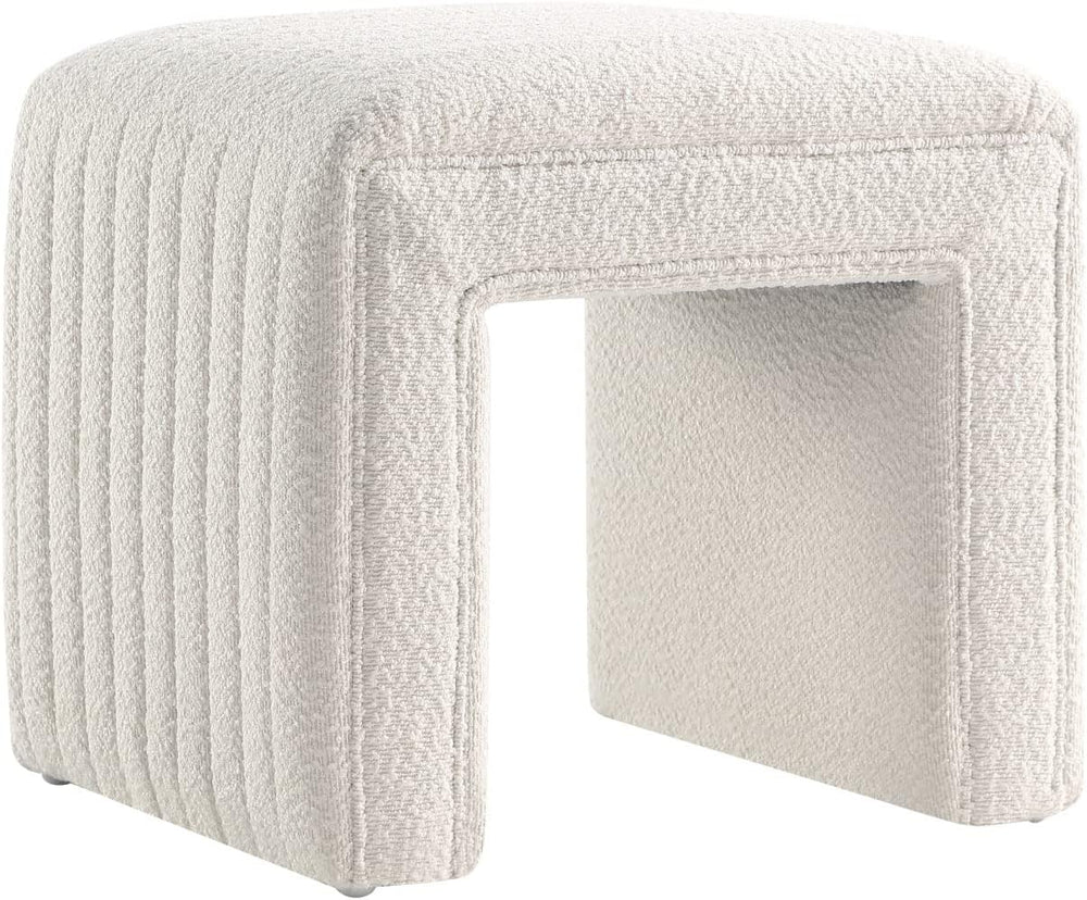 Get Set Style Vanity Stool Chair, Fully Assembled Modern Boucle Ottoman Foots...