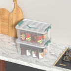 14 Quarts Latching Storage Containers, 8-Pack Clear Plastic Tote Boxes with Lids and Handles