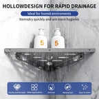 Shower Corner Shelf 304 Stainless Steel Shower Caddy 3 Tier Shower Organizer Niche Extra 6 Hangers Shelves 40 lbs Large Capacity Bathroom Storage for Inside Anti-Rust Drilling Installation(Silver)