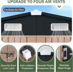 Aoxun 10 x 12FT Shed with Base Utility Garden Galvanized Steel Shed with Lockable Door & Sloped Roof Metal Sheds Outdoor Storage for Garden, Backyard, Patio and Backyard (Brown/Base Included)