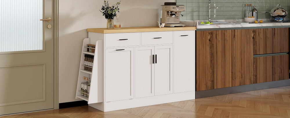 Multi-Functional Kitchen Sideboard & Storage Cabinet with Sliding Doors, ...