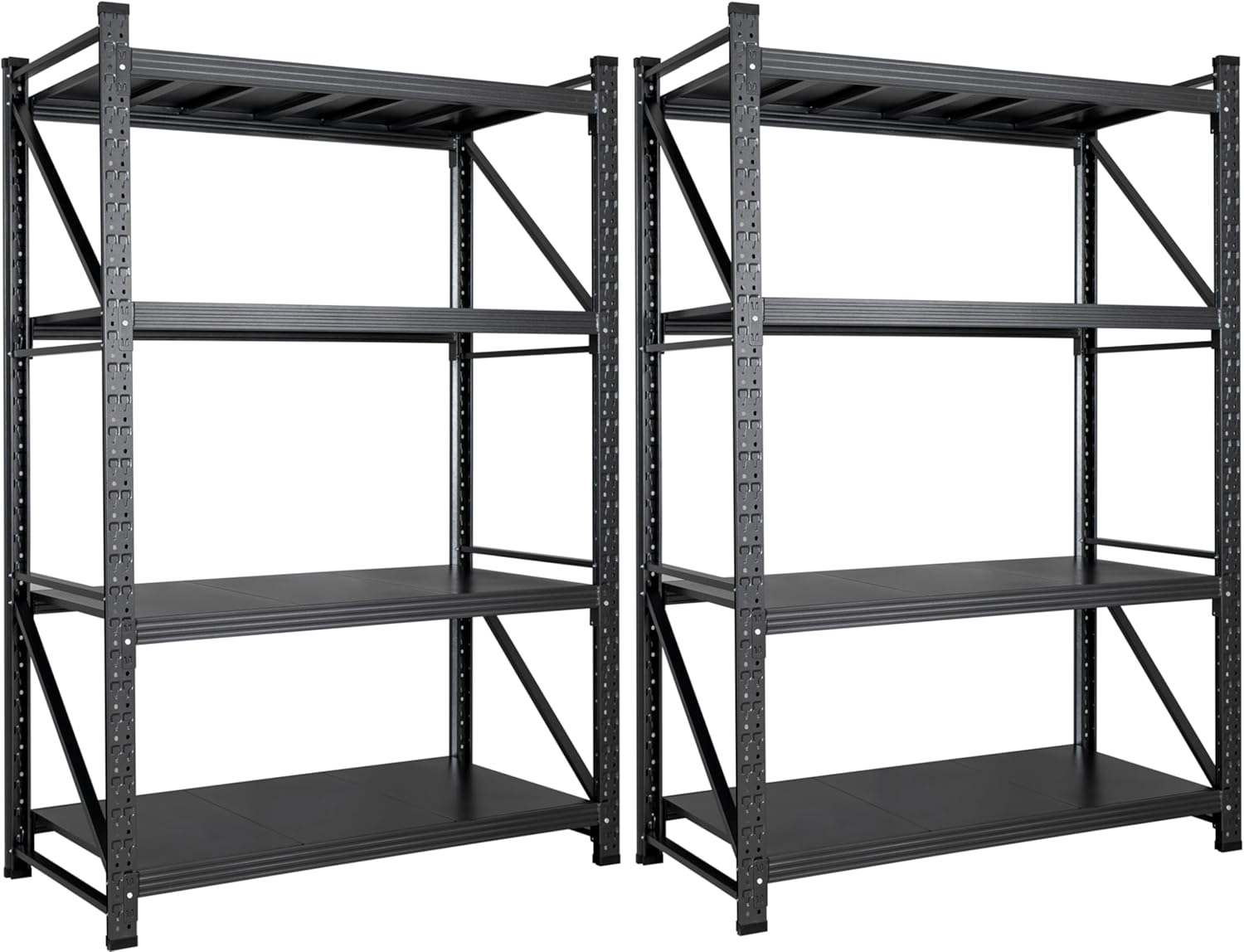 Set of 2 48" Wide Heavy Duty Garage Shelving Units,3000LBS 24 Deep Storage Shelves,Metal Garage Shelves,Large Storage Rack,Steel Shelf,Industrial Shelving for Shop,Warehouse,48" W x 24" D x 70" H