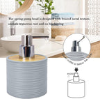 CERBIOR Bathroom Accessories Set 6 Piece Bamboo Bath Ensemble Includes Soap Dispenser, Toothbrush Holder, Toothbrush Cup, Soap Dish for Decorative Countertop and Housewarming Gift, Sriral Grey
