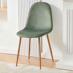 NORDICANA Set of 4 Dining Kitchen Mid-Century Modern Chairs with Metal Legs and Velvet Cushion for Living Room Kitchen Small Space, Dusty Sage Green