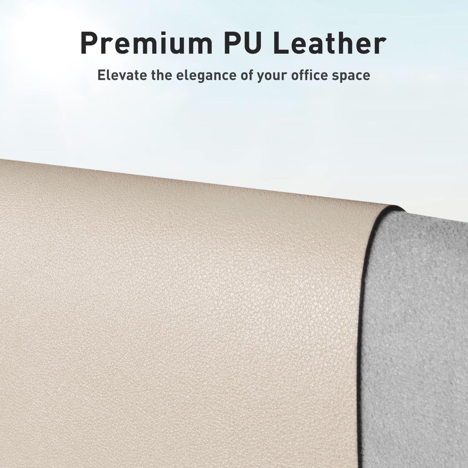 Aothia Large PU Leather Desk Pad Protector – Non-Slip Mouse Pad & Writing Mat for Office/Home, Waterproof, Easy to Clean (36" x 17", Eggshell)