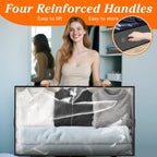 SpaceWhisper 90L Under Bed Storage Containers, 2-Pack Storage Bins with Clear Top, Foldable Closet Organizers and Storage with Label Holder for Clothing, Blankets, Comforter & Pillows (Grey)