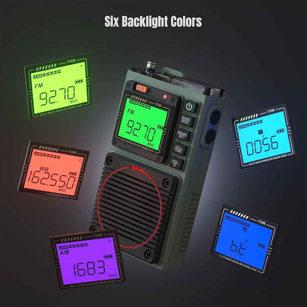 Raddy RF75A App Control Shortwave Weather Radio, Army Green