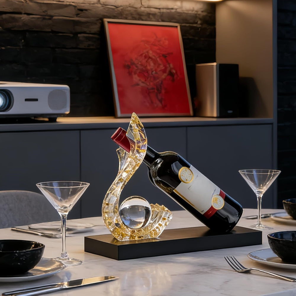 Freestanding Wine Stand Rack Bottle Holder Display Countertop | Gold Single W...