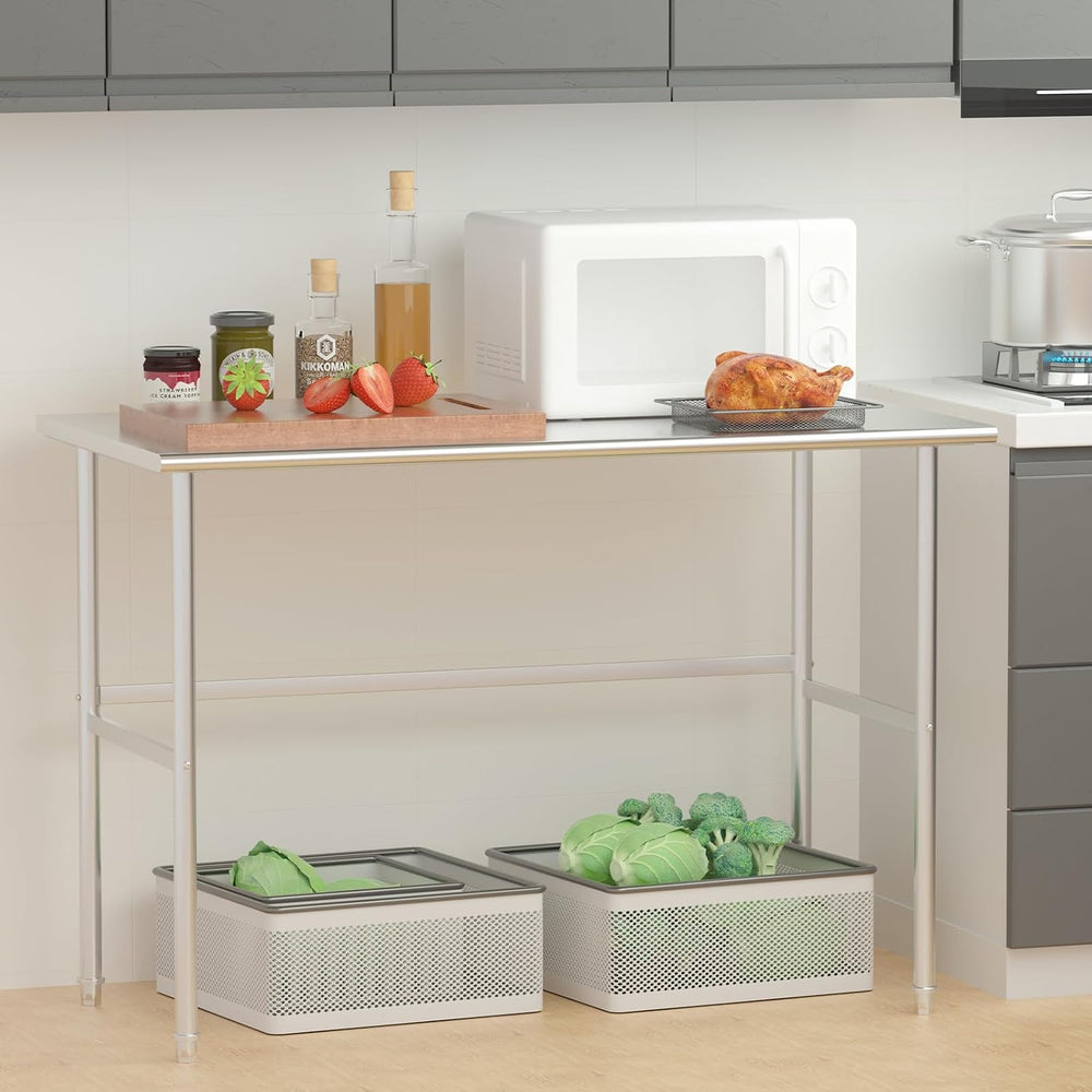 Treshin Open Base Stainless Steel Table 24" X 48" | Commercial Heav...