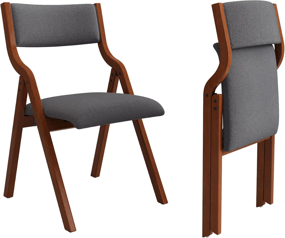 Folding Upholstered Dining Chairs 2-Piece Set,Ready to go | Upholstered with ...