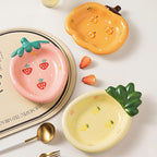 Pineapple Jewelry Tray Ceramic Ring Holder Dish 7.9" x 6.1" Key Bowl Birthday Gifts for Women Aesthetic Coffee Table Decor Cute Room Apartment Bathroom Dresser Decor Bridesmaid Wedding Gifts