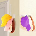 2 Pack White Hat Racks for Baseball Caps, Stainless Steel Hat Organizer for Baseball Cap, Hat Holder Storage Organizer, Hat Hanger Strong Adhesive/Wall Drilled for Door, Bedroom, Closet(8.26 in)