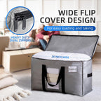 TAILI Extra Large Moving Bags, 4 Pack Silver Heavy Duty Totes for Storage with Visible Window, Wrap Around Handles, Space Saving Storage Bags for Moving Supplies, Alternative to Moving Boxes