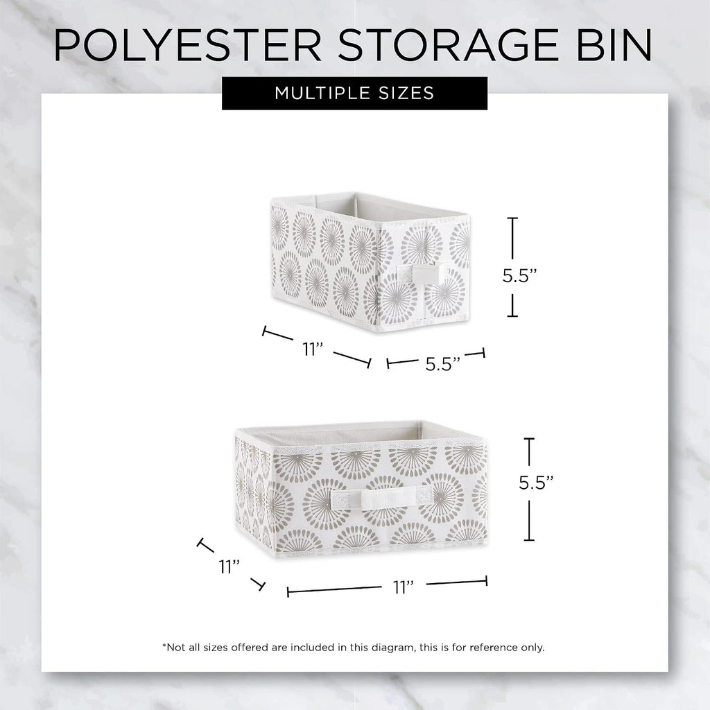 DII Non Woven Polyester Storage Bin, 11x11x5.5-inch, Starburst Gray, 2 Piece (Pack of 12)